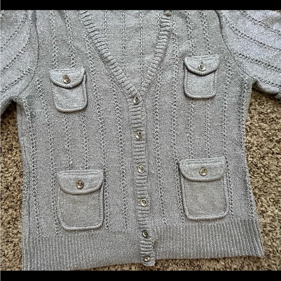 Women’s XL White House Black Market short-sleeve button-front cardigan sweater - Picture 2 of 4